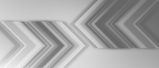 Technology banner design with white and grey arrows