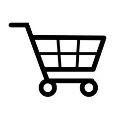 Logo or button Shopping cart, black basic minimalist buy cart