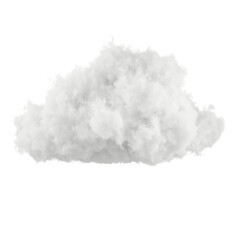 Cut out white cloud on transparent background 3d illustration
