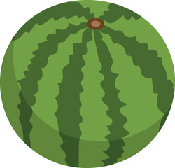Whole watermelon icon. Green fresh juicy summer sweet