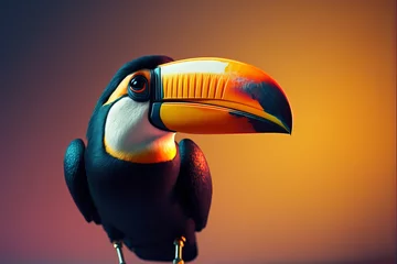 Foto op Aluminium Portrait of a tropical toucan bird. Generitive ai © ink drop