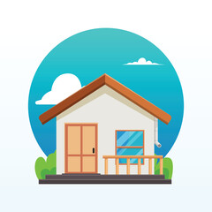 The Illustration of a house. Isolated Vector Illustration.