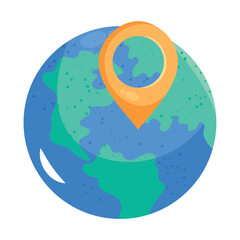 planet and location pin