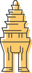 Independence Monument icon, Cambodia flat icon.