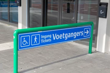 Fototapeten Billboard Entrance Pedestrians At The Ferry Coperation At Den Helder The Netherlands 23-9-2019 © Robertvt