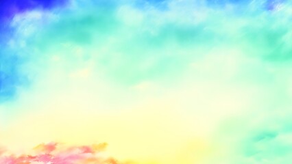Fototapeta na wymiar Hand-painted watercolor pastel sky cloud background.