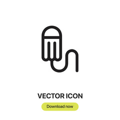 tampon icon vector. Linear style sign for mobile concept and web design.tampon symbol illustration. Pixel vector graphics - Vector.	