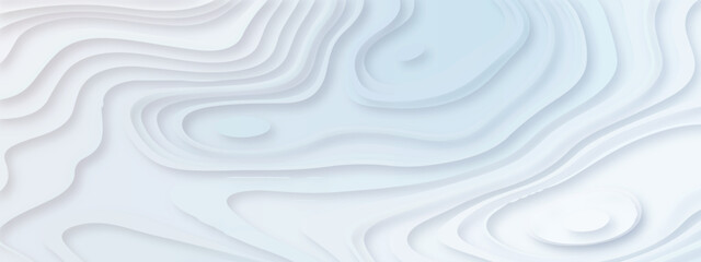 Abstract white paper cut shapes background with shadow and topography map concept, texture. Abstract realistic Papercut decoration background. Abstract papercut wavy line background.