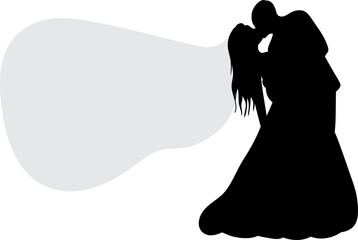 bride and groom, wedding silhouette design