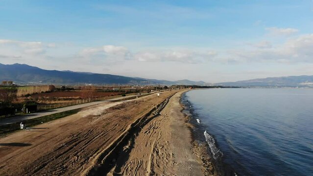 Iznik lake and drought video drone Bursa