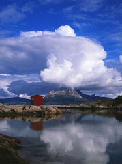 Fototapeta na wymiar Landschaft bei Hamaroy, Norwegen