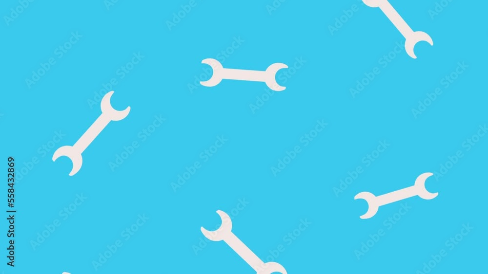 Poster wrench keys tools pattern animation