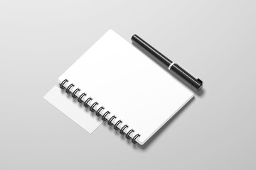 Blank Spiral Book Cover With Black Pen