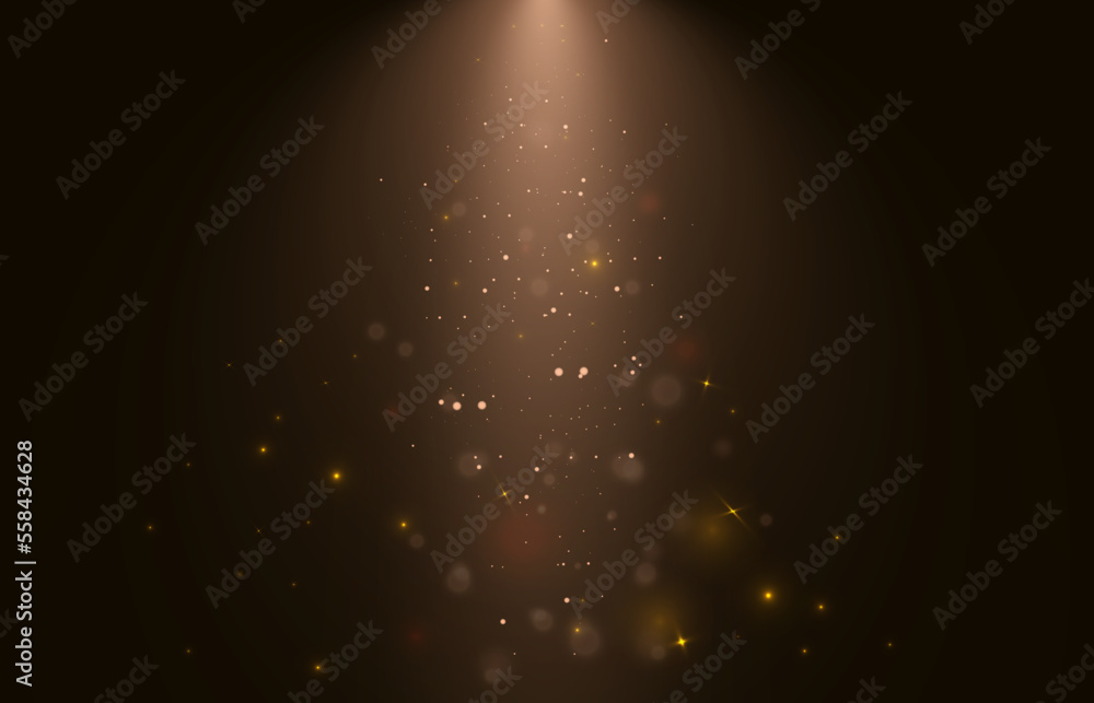 Poster falling vector light with golden shimmering effects festive fairytale tinsel for web design and illu