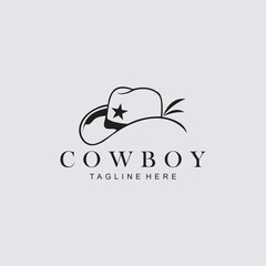 Hat cowboy vector logo template