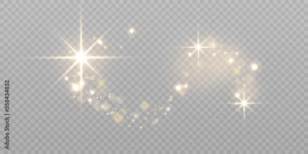 Aufkleber sparkling magical dust particles, festive light effect. vector glitter for web design and illustrati