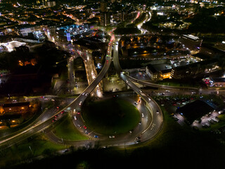 Aerial View of Burdock Way, the A58 road in Halifax West Yorkshire