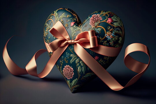 Heart shaped box lovers. Valentine's day 14 february or romantic Generative AI