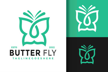 Butterfly Oil Modern Logo Design Vector Illustration Template