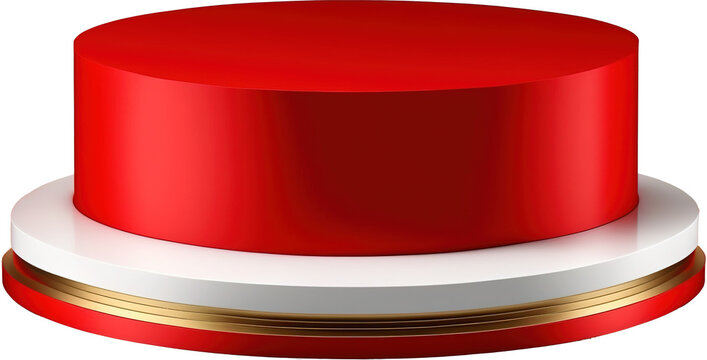 Big red button on a black background. Vector objects for website
