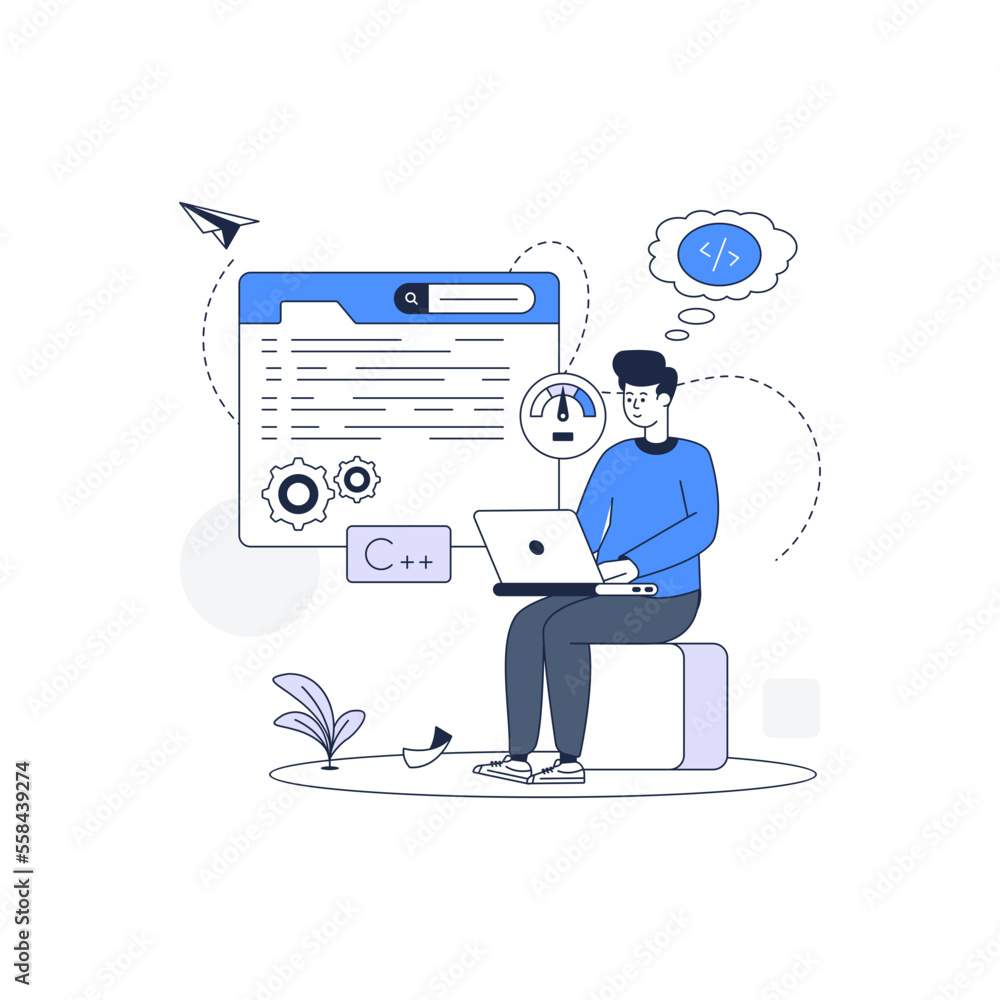 Wall mural an illustration of web testing outline vector