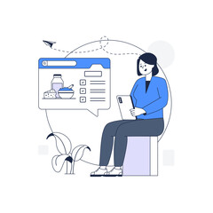 A restaurant website outline illustration design 