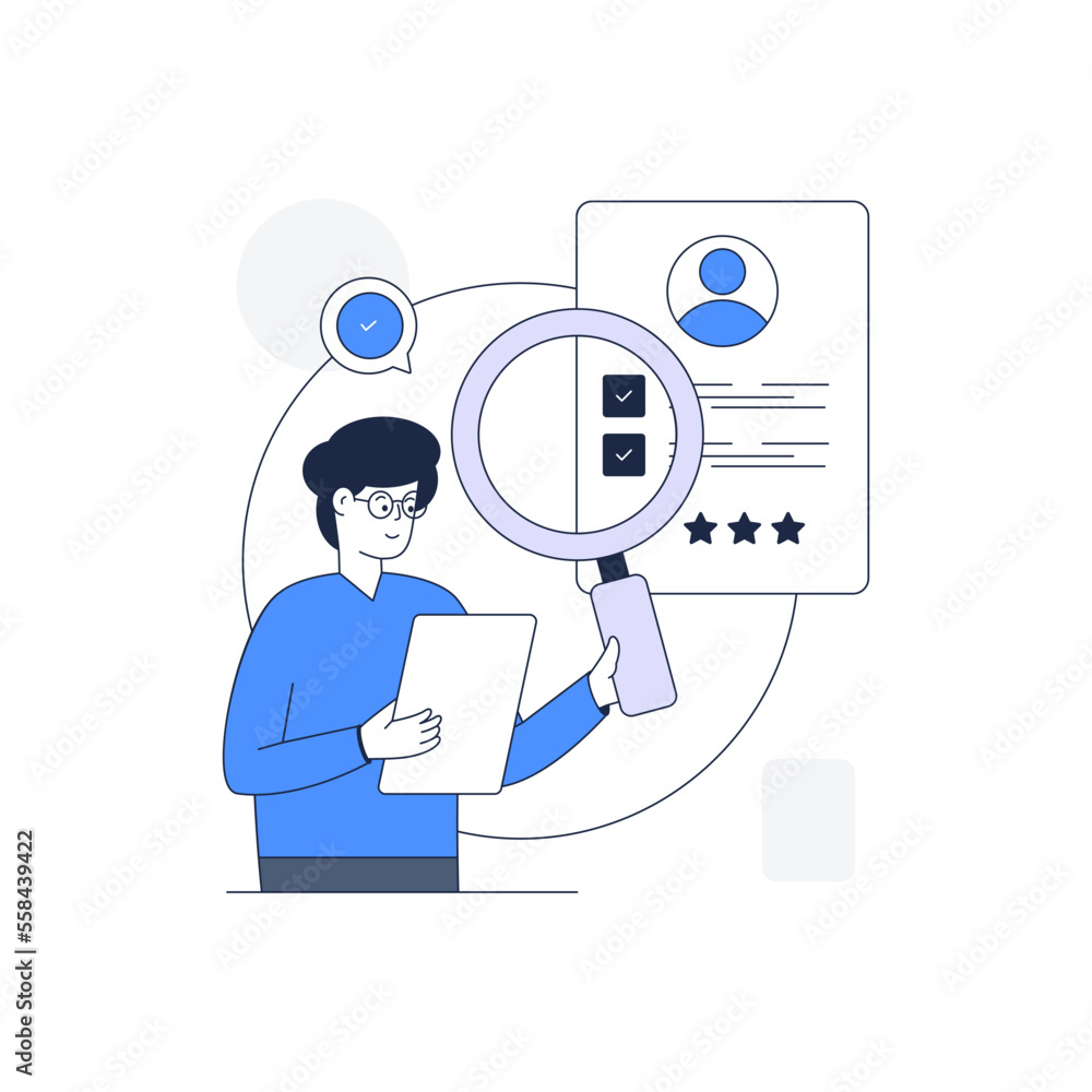 Canvas Prints data analyst man in outline illustration design