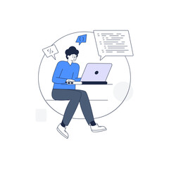 Outline editable illustration of programmer 