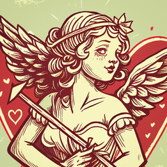 cupid angel illustration. valentine's day