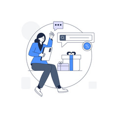 Modern product research outline illustration 