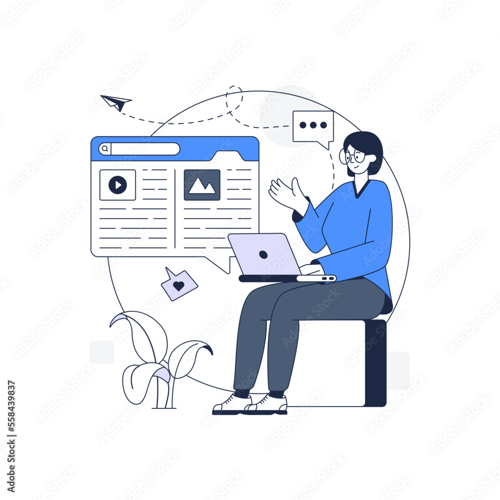 Canvas Prints a customizable outline illustration of blogger