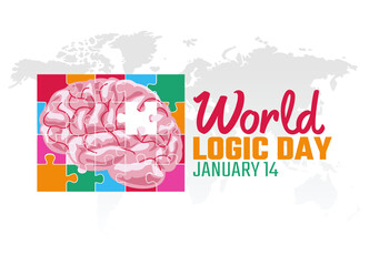 vector graphic of world logic day good for world logic day celebration. flat design. flyer design.flat illustration.