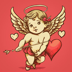 valentine's day illustration, Valentine cupid