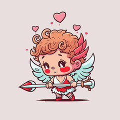 little angel with a heart on her chest