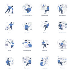 Fototapeta premium Social Media and Business Outline Illustrations