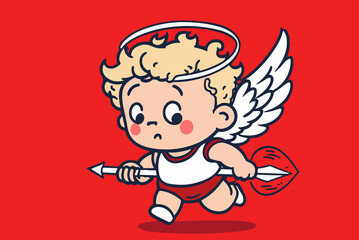illustration of a cute valentine's cupid