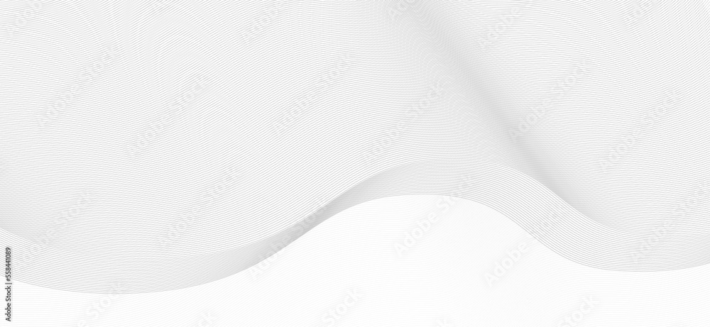 Poster Subtle gray background with thin undulated lines. Vector pattern