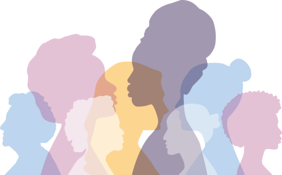 Women of different ethnicities together. Transparent background. - Powered by Adobe