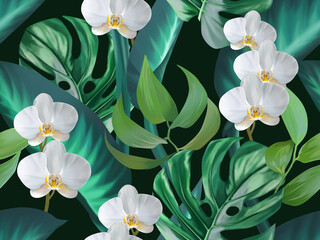 Obraz na płótnie Canvas Tropical flower pattern
