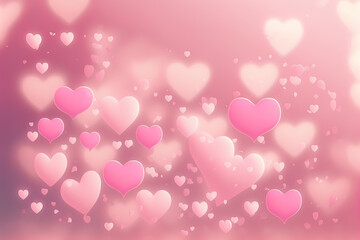 a bunch of pink and red hearts on a pink background