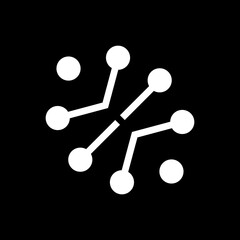 brain, connection, abstract art internet logo vector design in black and white colors
