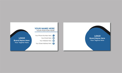 Blue business card  Modern business card Business card template Creative and Clean Business Card Vector Design Business Card Identity Card and Name Card Minimal Business card.