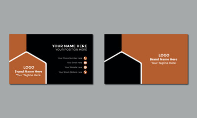 Creative and Clean Business Card Vector Design Business Card Identity Card and Name Card orange business card  Modern business card Business card template.