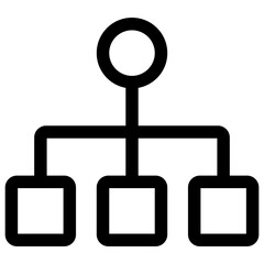 Organization diagram icon line isolated on white background. Black flat thin icon on modern outline style. Linear symbol and editable stroke. Simple and pixel perfect stroke vector illustration.