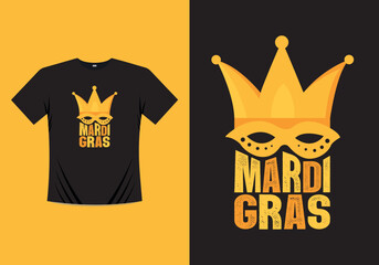 Mardi Gras T-shirt Print Design Template  - obrazy, fototapety, plakaty