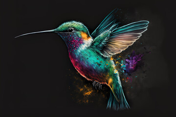 Fototapeta premium Cute hummingbird illustration