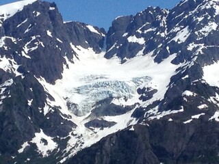 Glacier in the mountains in Alaska