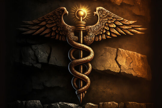 A universal symbol of medicine, this stylized caduceus is so timeless that it inspires the awe-inspiring grandeur of the mountain and the sunset. Medicine is indestructible and invincible.