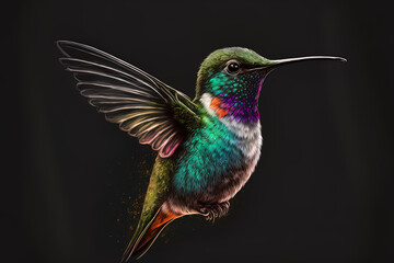 Obraz premium hand drawing of colorful hummingbird