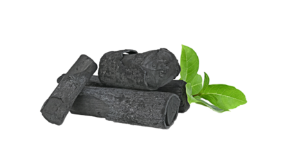 natural charcoal isolated on transparent png